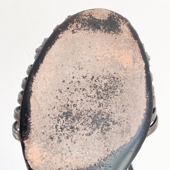 Prada Metallic Mini Wedge Closed Toe Strappy Sandals, Size 36.5 Womens - Picture 13 of 13